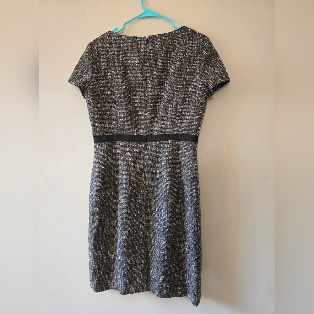 Brooks Brothers Womens Dress in Silver-Black Tweed Size 12 - Picture 4 of 4